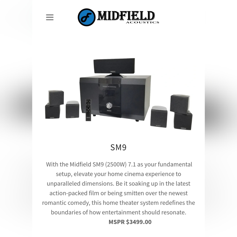 Midfield SM9 Wireless Home Theater System